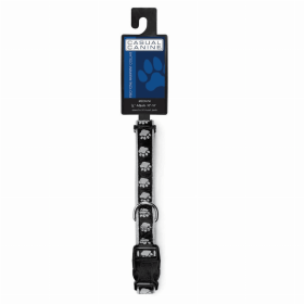 CC TwoTone Pawprint Collar 14-20In Blk