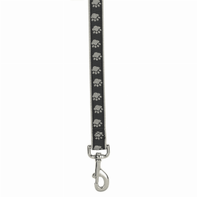 CC TwoTone Pawprint Lead 6Ftx1In Blk