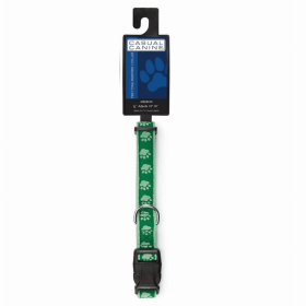 CC TwoTone Pawprint Collar 18-26In Grn