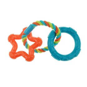 CHP 3 ring TPR Rope toy Star Org