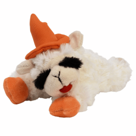Multipet Halloween Lamb Chop 6.5 w/Orange Hat & Paws
