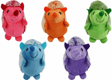 Multipet Hedgehogs Plush Dog Toy Assorted Colors 8"