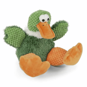 goDog Checkers Sitting Duck w/Chew Guard Plush Dog Toy Large