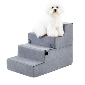 Four-step Dog Bed Indoor Non-slip Balance Pet Ramp Gray
