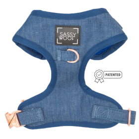 Adjustable Harness (Color: Denim, size: XXsmall)
