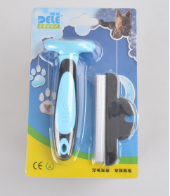 Dog Brush - Self Cleaning Dog and Cat Hair Brush, Efficient Shedding Grooming Tool for Long and Short Haired Dogs & Indoor Cats (Option: Blue-S)