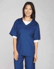 TP V-Neck Grooming Smock (Color: Blue, size: XL)