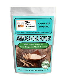 Ashwagandha Powder - Stress, Concentration & Energy Support*  The Petz Kitchen Dogs Cats (size: 8 oz)