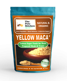 Yellow Maca* Complete Protein & Cognitive & Glandular Support* The Petz Kitchen Organic & Human Grade Ingredients For Home Prepared Meals & Treats* (size: 8 OZ.)