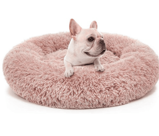Donut Dog Bed (Color: Black and Grey, size: X-Large)