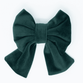 Limited Edition Velvet Evergreen Sailor Dog Bow (size: large)