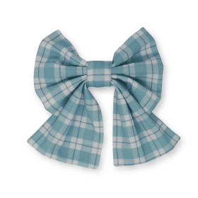 Seaside Plaid Sailor Dog Bow (size: large)
