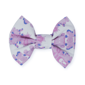 French Lavender Ink Blot Classic Dog Bow Tie (size: large)