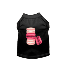 Love Macaroons Dog Shirt (Color: Black, size: X Large)