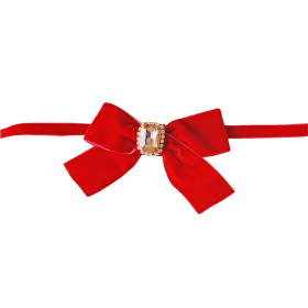 Luxurious Velvet Bow Necklace (Color: Red)