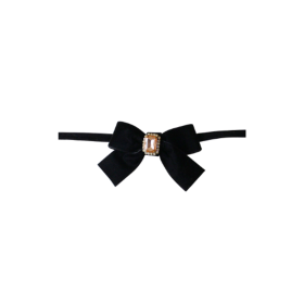 Luxurious Velvet Bow Necklace (Color: Black)