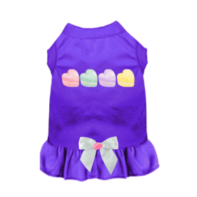 Macaroon Hearts Dog (Color: Purple, size: large)