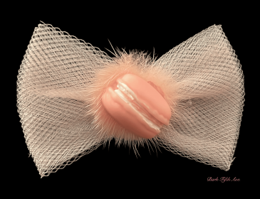 Macaroon Tulle Dog Hair Bows (Color: Pink)