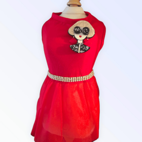 Ms. Fashion Red Party Dog Dress (size: medium)