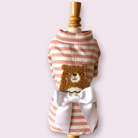 My Bear-y Cute Turtleneck Dog Sweater (Color: Pink, size: small)