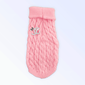 My Cozy Chewnel Knit Sweater (Color: Pink, size: medium)