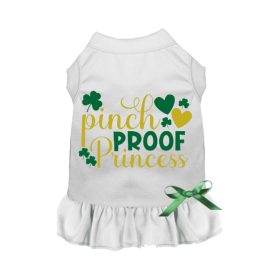 Pinch Proof Princess Dress (Color: White, size: 2X Large)