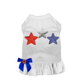 Red, White, & Blue Stars Tee/Dress (Color: White, size: small)