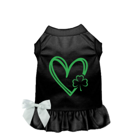 Shamrocks & Hearts Dog Dress/Shirt (Color: Black, size: X Large)