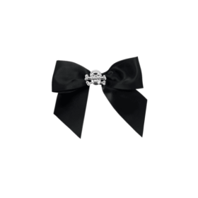 Skull Studded Hair Bow (Color: Black)