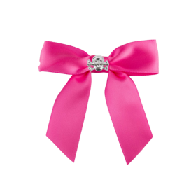 Skull Studded Hair Bow (Color: Pink)