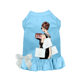 Sniffany & Macaroons, Please- Dog Dress (Color: Blue, size: large)