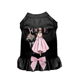 Spring Vogue Dog Dress (Color: Black, size: X Large)
