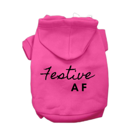 Festive AF Hoodie (Color: Pink, size: medium)
