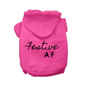 Festive AF Hoodie (Color: Pink, size: X Large)