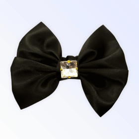Glass Diamond Rhinestone Bow- Short (Color: Black)