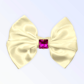 Glass Diamond Rhinestone Bow- Short (Color: White)