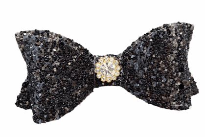 Glitter and Gloss Bows (Color: Black)