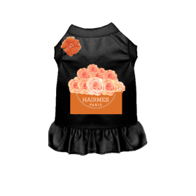 Hairmes Flowers Dog Dress (Color: Black, size: X Small)