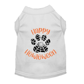 Happy Howloween Paw Print Tee (Color: Red, size: M)