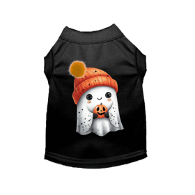 Pup-O-Lantern Cozy Ghost Tee (Color: White, size: medium)