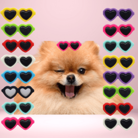 My Heart Shaped Sunnies- Dog Hair Clips (Color: Red, size: small)