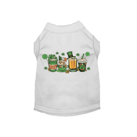 Lucky Charms St. Patrick's Day Dog Tee (Color: White, size: L)