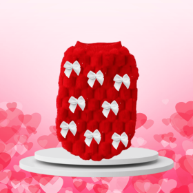 My Tiny Bows Furry Dog Sweater (Color: Orange, size: extra-small-xs)