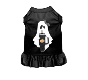 Spooky Coffee Dog Outfit (Color: White, size: X Small)