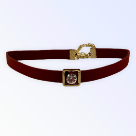 Burgundy Buckle Necklace (size: large)