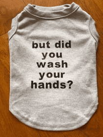 But did you wash your hands tee (Color: White, size: large)