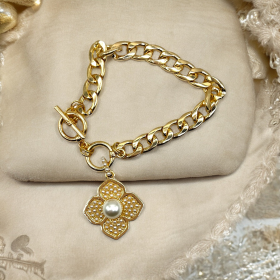 Pearl Bloom Elegant Dog Necklace (size: M)