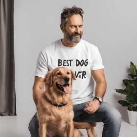 Best Dog Dad Ever Shirt (Color: White, size: XL)