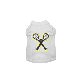 Lacrosse King Dog Shirt (Color: White, size: S)