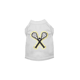 Lacrosse King Dog Shirt (Color: White, size: 2XL)
